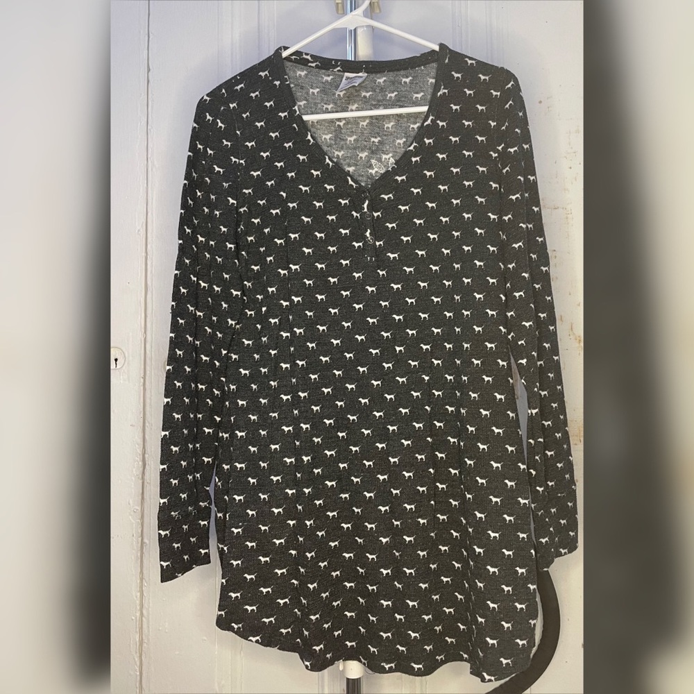 Pink Victoria secret sleepwear M dark grey